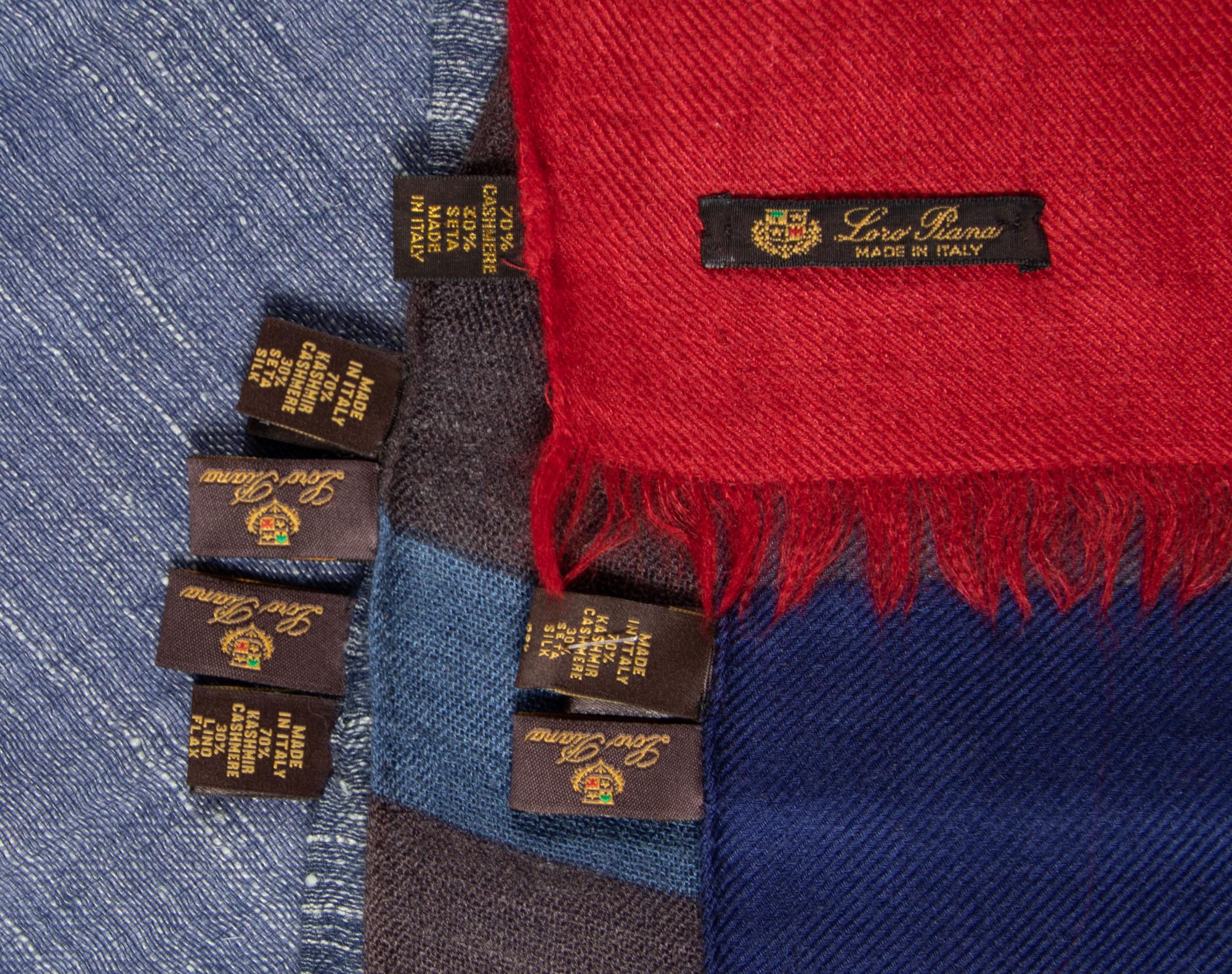 Four Loro Piana Sheer Cashmere/Silk Blend Scarves