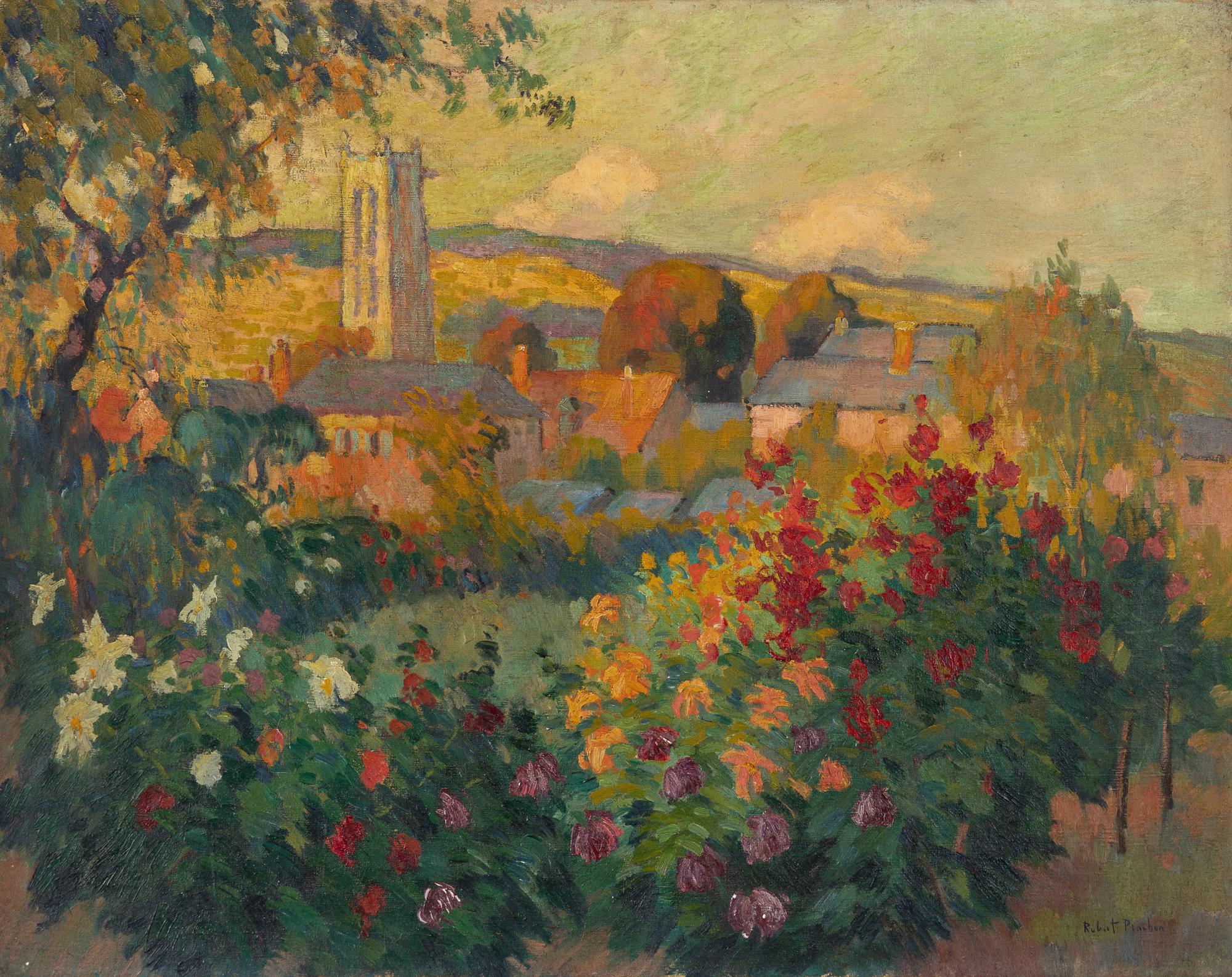 Robert Antoine Pinchon (French, 1886-1943) — La Tour Gothique de l'Église Saint Pierre de Carville à Darnétal