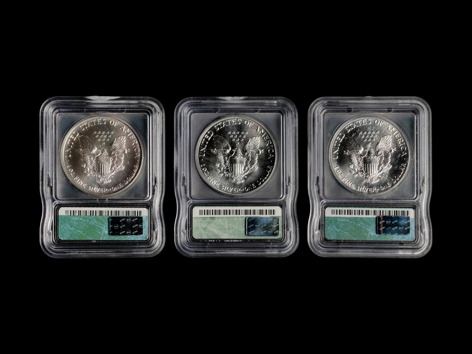 A Collection of Eighty-Seven ICG Graded MS69 Silver Eagle $1 Coins