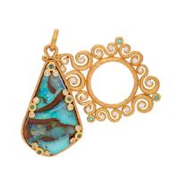 BOULDER OPAL AND DIAMOND MAGNIFYING GLASS PENDANT