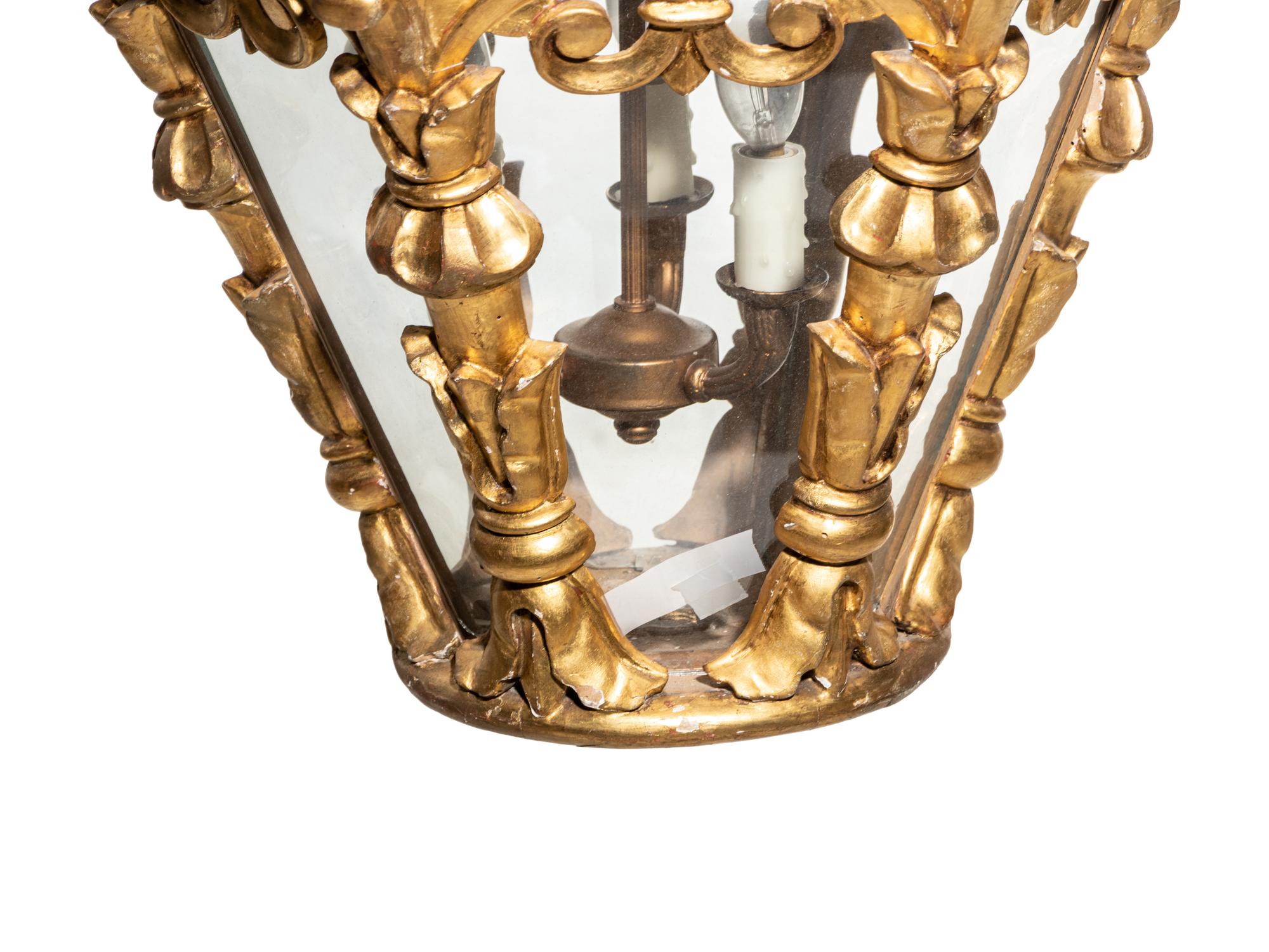 A Continental Giltwood Lantern