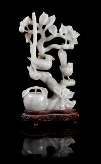 A Jade Carving Height excluding base 10 1/2 inches.