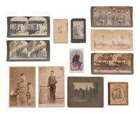 [CIVIL WAR]. A group of assorted photographs, many featuring Civil War soldiers.