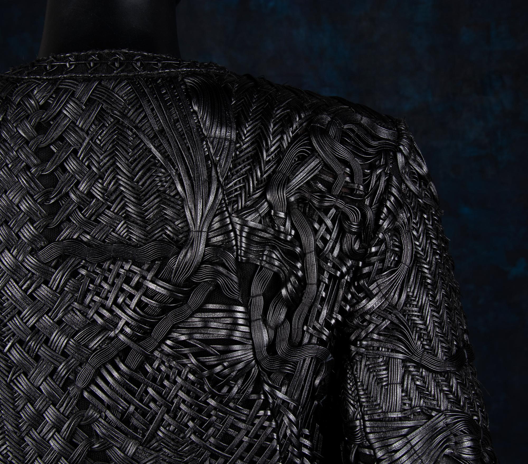 Chado Ralph Rucci Braided and Woven Leather Jacket