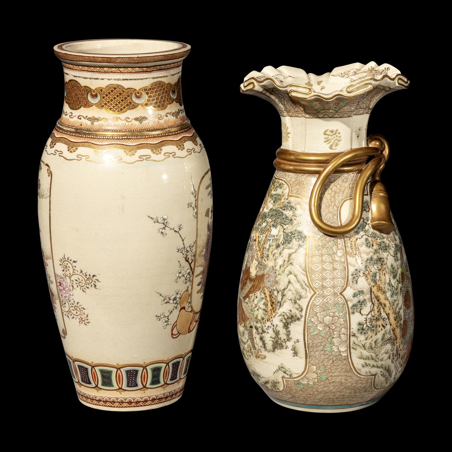Two Japanese Satsuma Vases