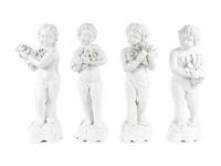 Four Italian White Glazed Ceramic Figures of The Four Seasons — 20TH CENTURY