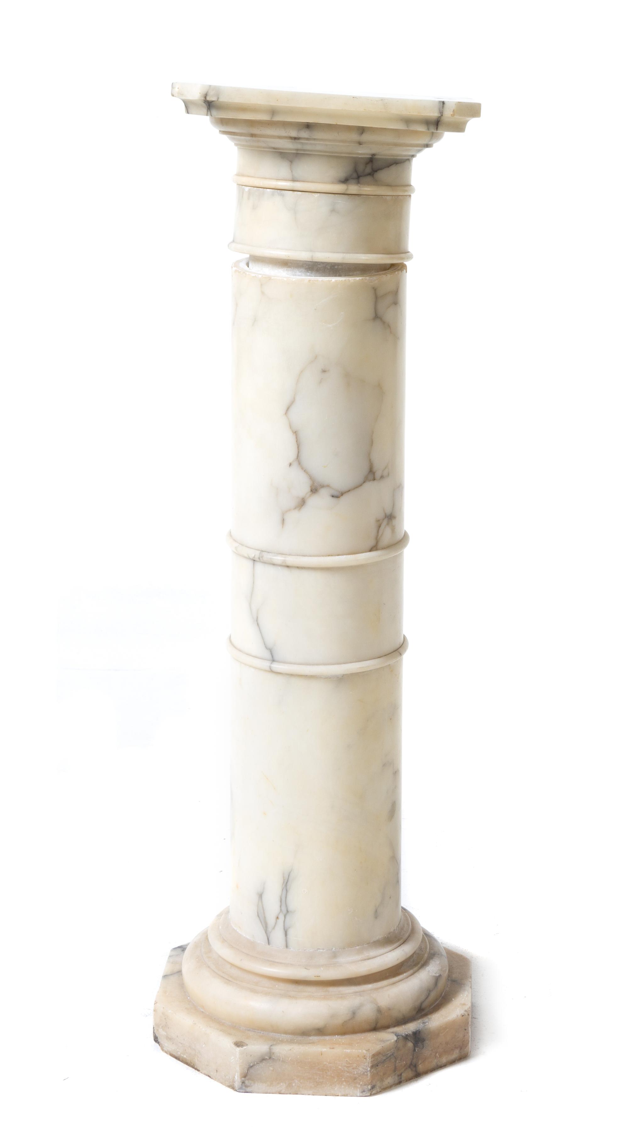 A Continental Marble Pedestal Height 38 3/4 inches. — 19TH/20TH CENTURY