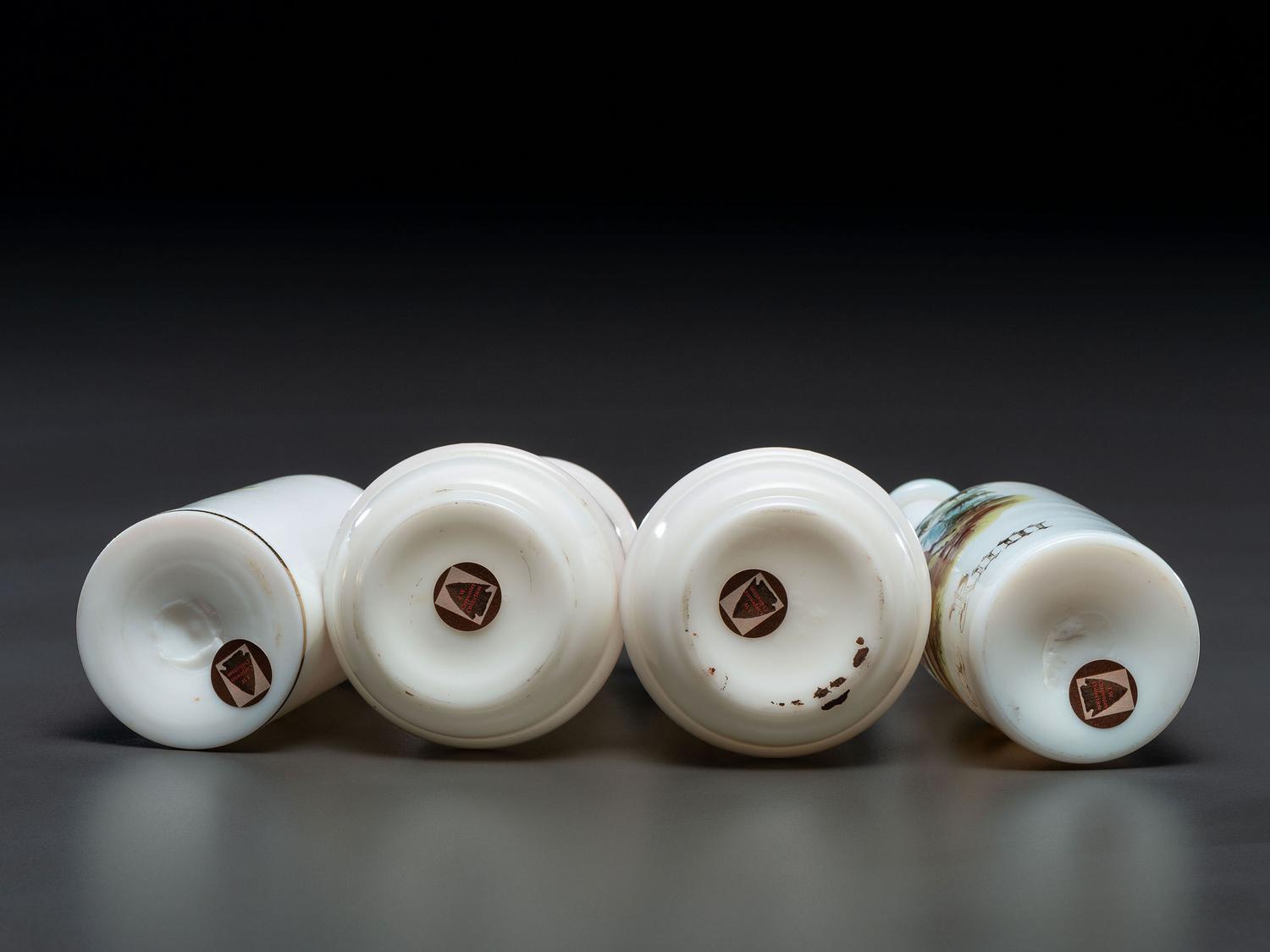 Four Milk Glass Barber Bottles