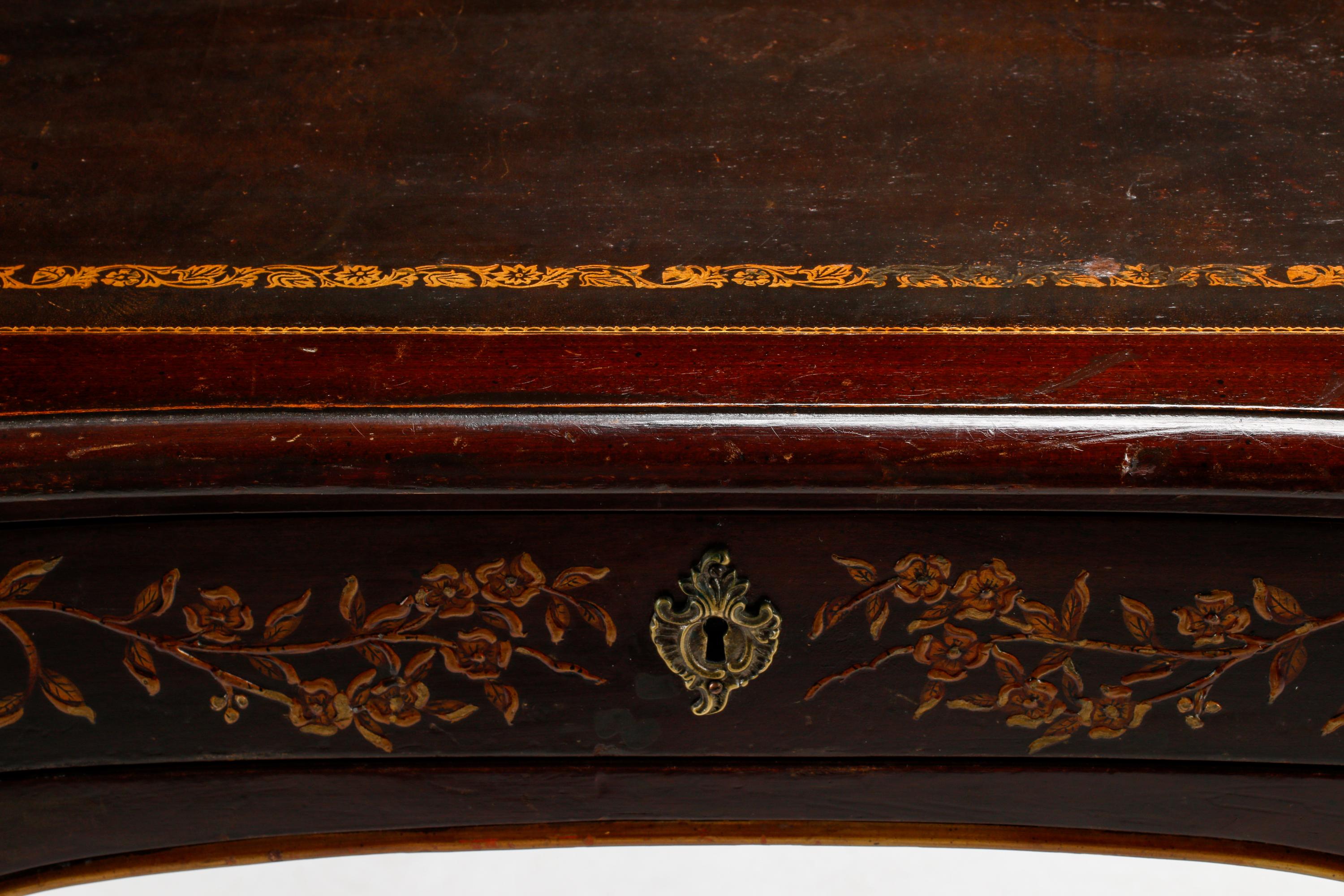 A John Widdicomb Louis XV Style Chinoiserie Bureau Plat