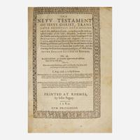 [Religion] The New Testament of Jesus Christ, translated faithfully into English, out of the authentical Latin...in the English College of Rhemes
