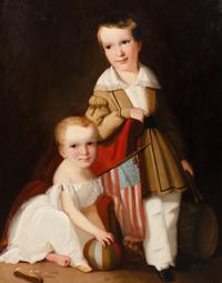 Louis Lang (German/American 1821-1893) — Three Works; Portrait of Caroline Hewitt (1808-1842), William Webb (1805-1863) and Double-Portrait of Sons Thaddeus (1838-1887) and William Hewitt Webb (1835-1893) of Philadelphia , 1939