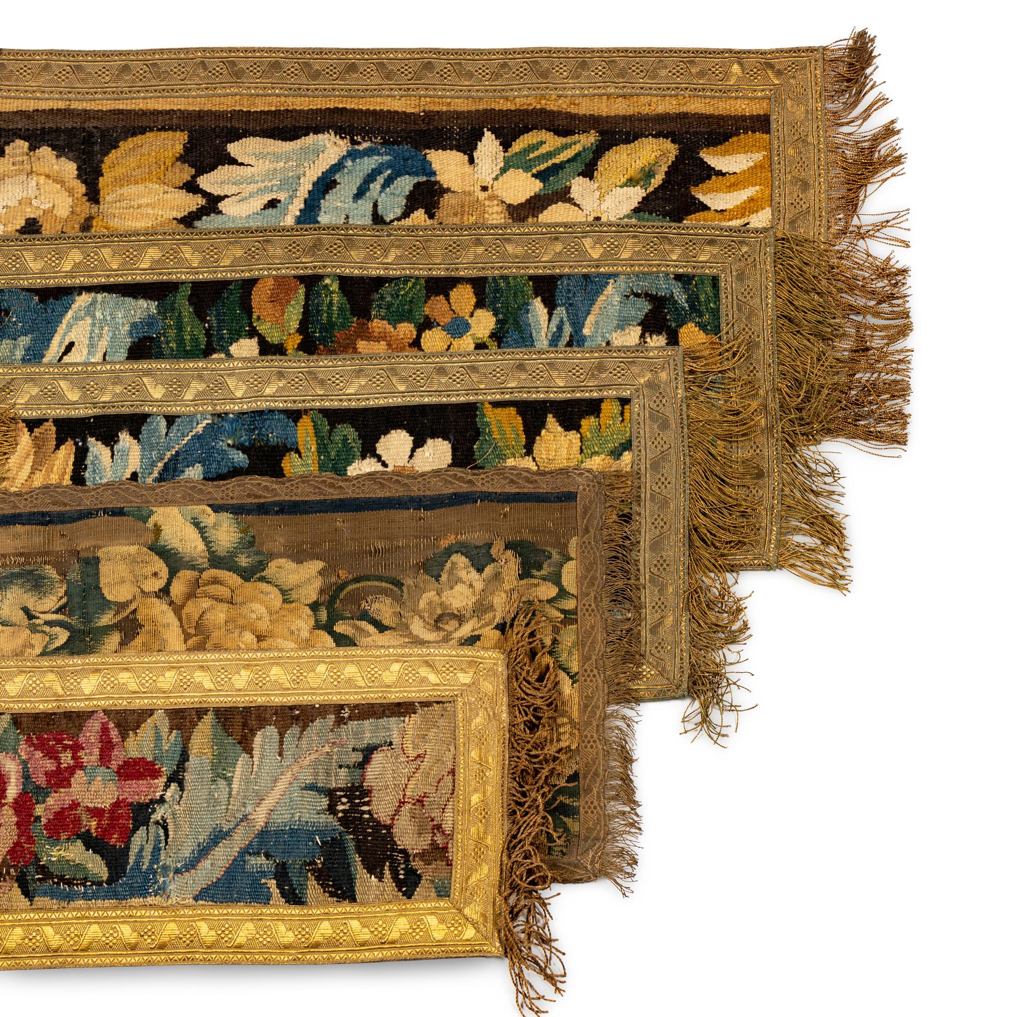 A Group of Five Flemish Tapestry Panels