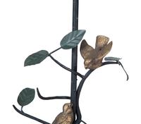Two Patinated Bronze Lamps with Birds on a Branch — 20TH CENTURY