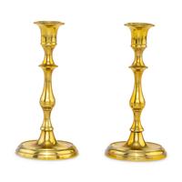 A Pair of English Brass Candlesticks