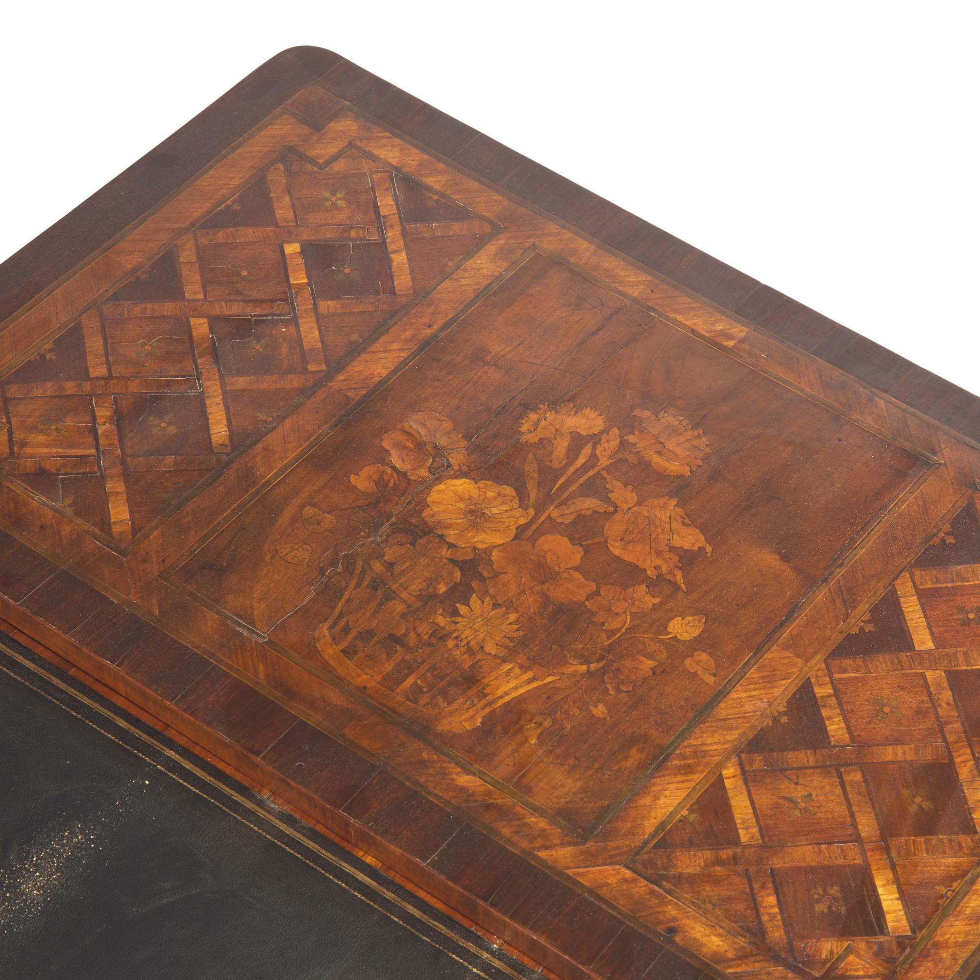 A Louis XVI Provincial Parquetry and Marquetry Writing Desk