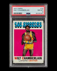 A 1971 Topps Wilt Chamberlain Basketball Card No. 70 (PSA 8 NM-MT)