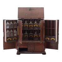 [Medicine] 19th Century wooden cased apothecary cabinet.