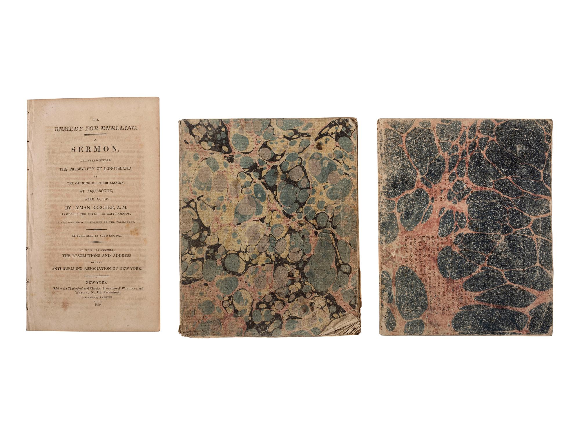[MANUSCRIPTS]. A pair of manuscript histories of England and Ireland. [ With :] BEECHER, Lyman. The Remedy for Duelling. 1809.