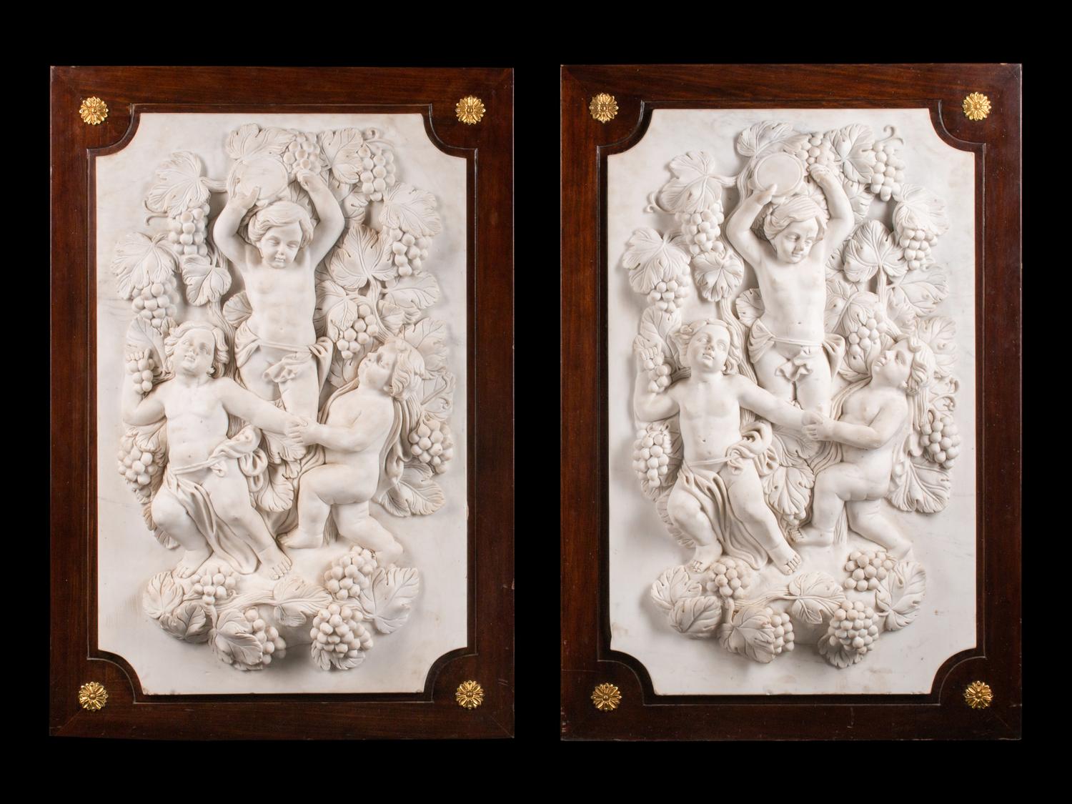 A Pair of Italian Marble Plaques