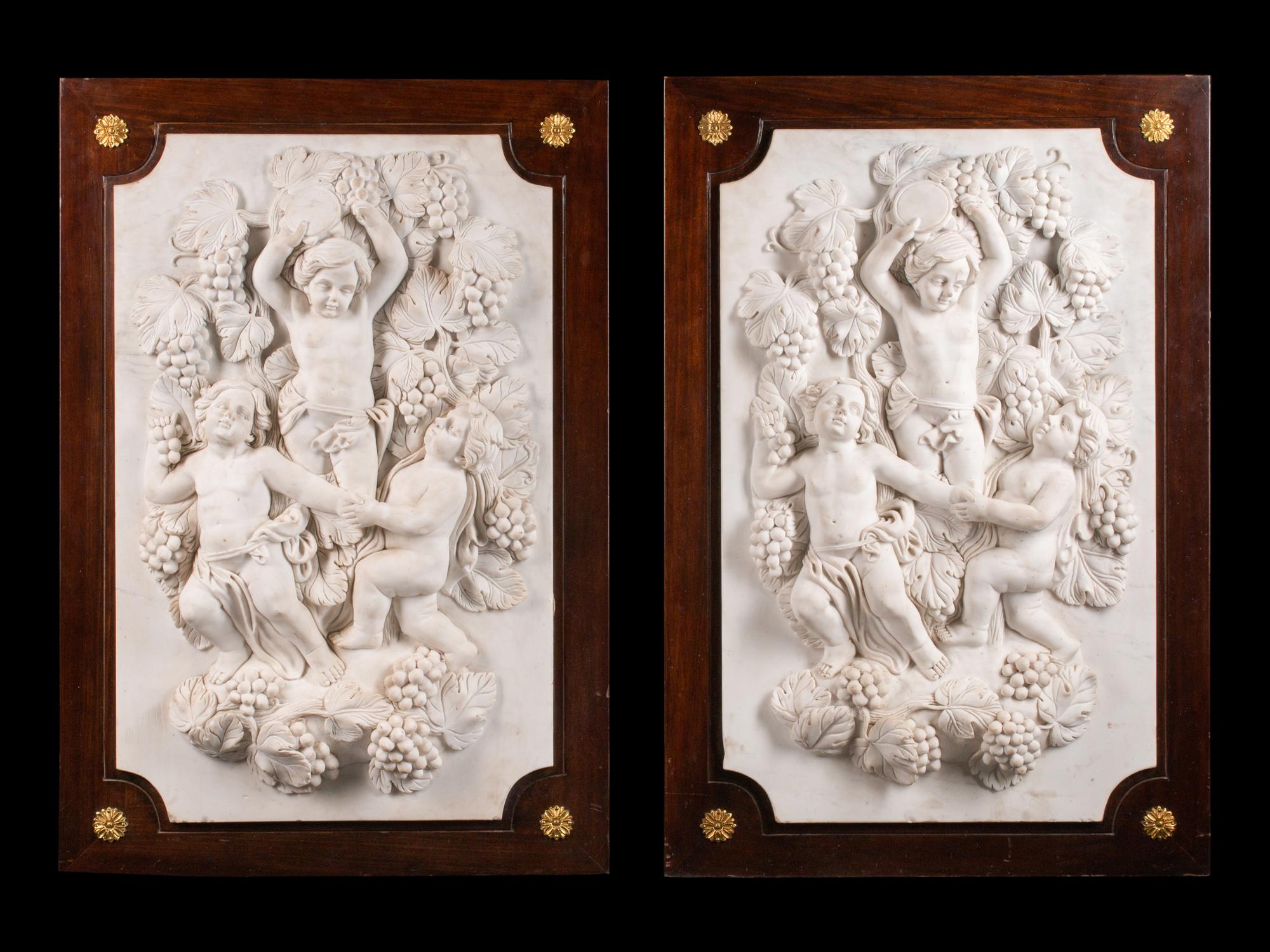 A Pair of Italian Marble Plaques