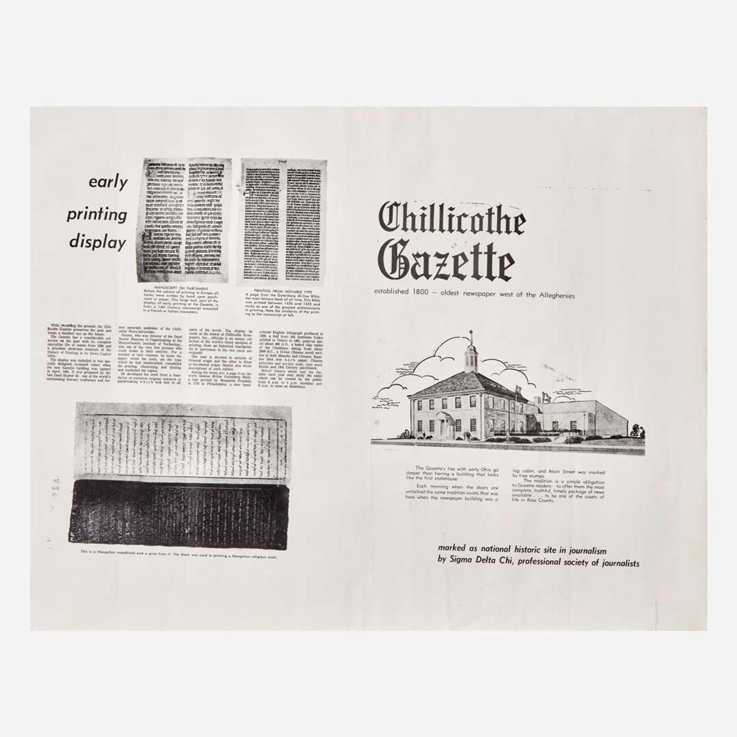 [Early Printing] [Hunter, Dard] (Gutenberg, Johann) Leaf from the Gutenberg Bible