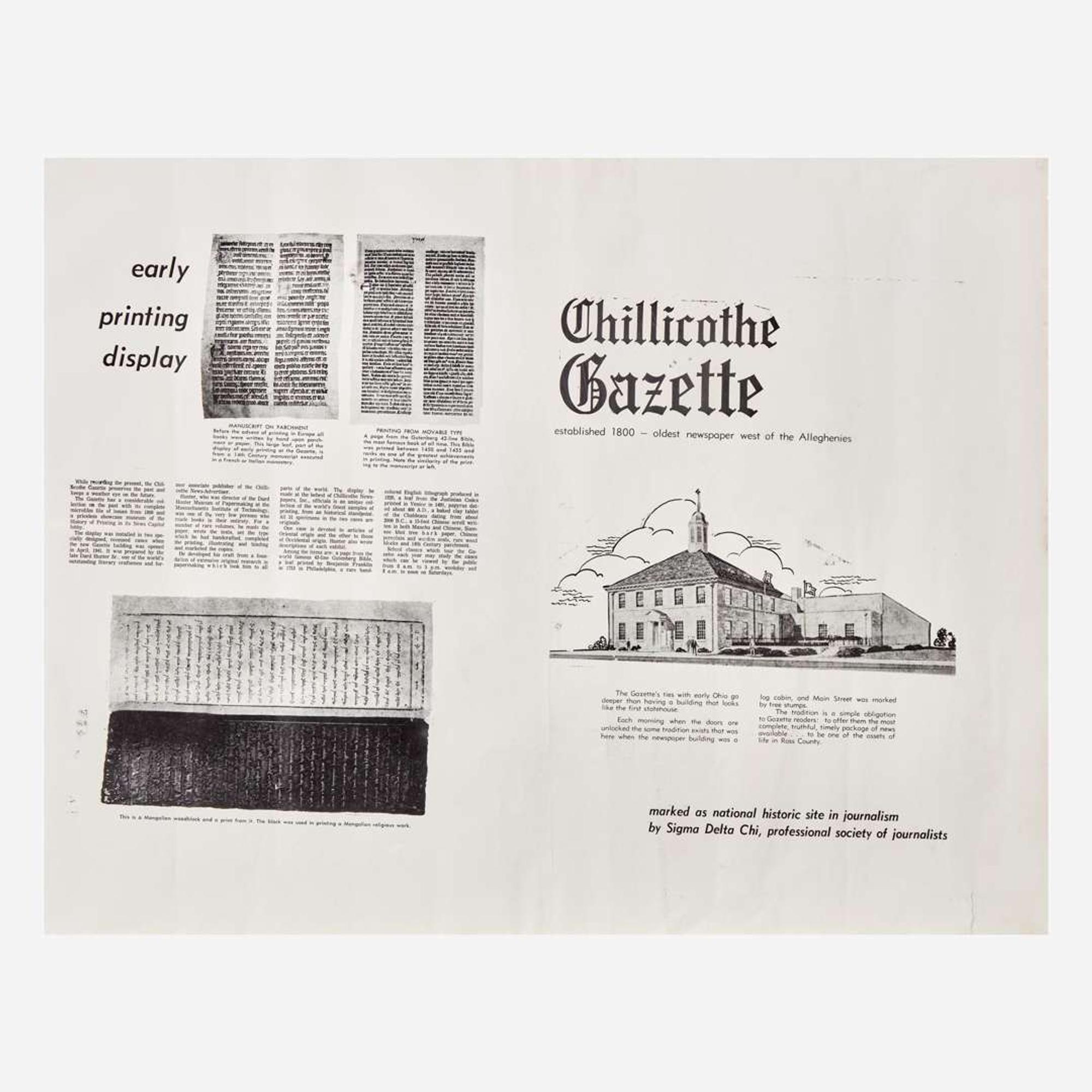 [Early Printing] [Hunter, Dard] (Gutenberg, Johann) Leaf from the Gutenberg Bible
