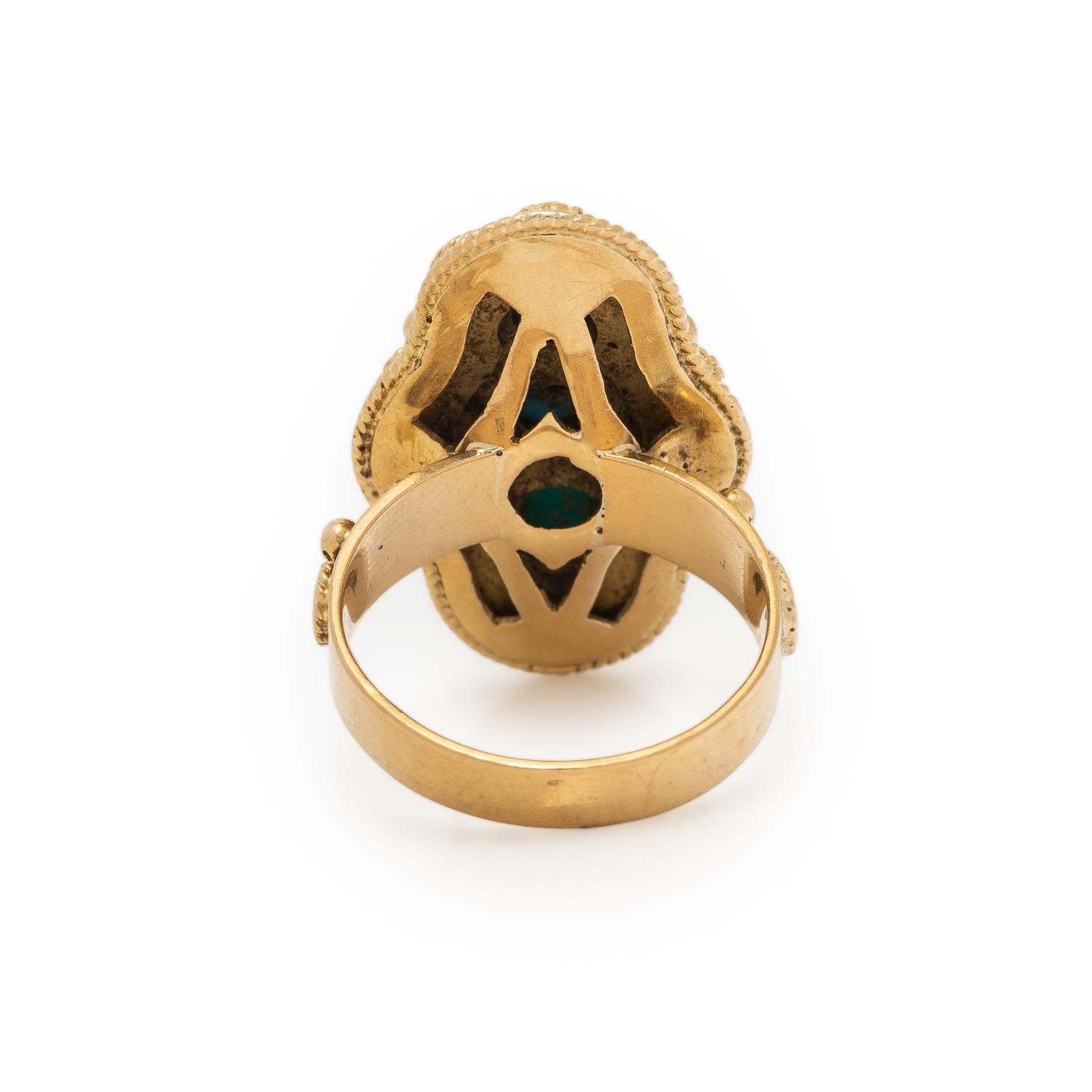 Turquoise and Yellow Gold Ring