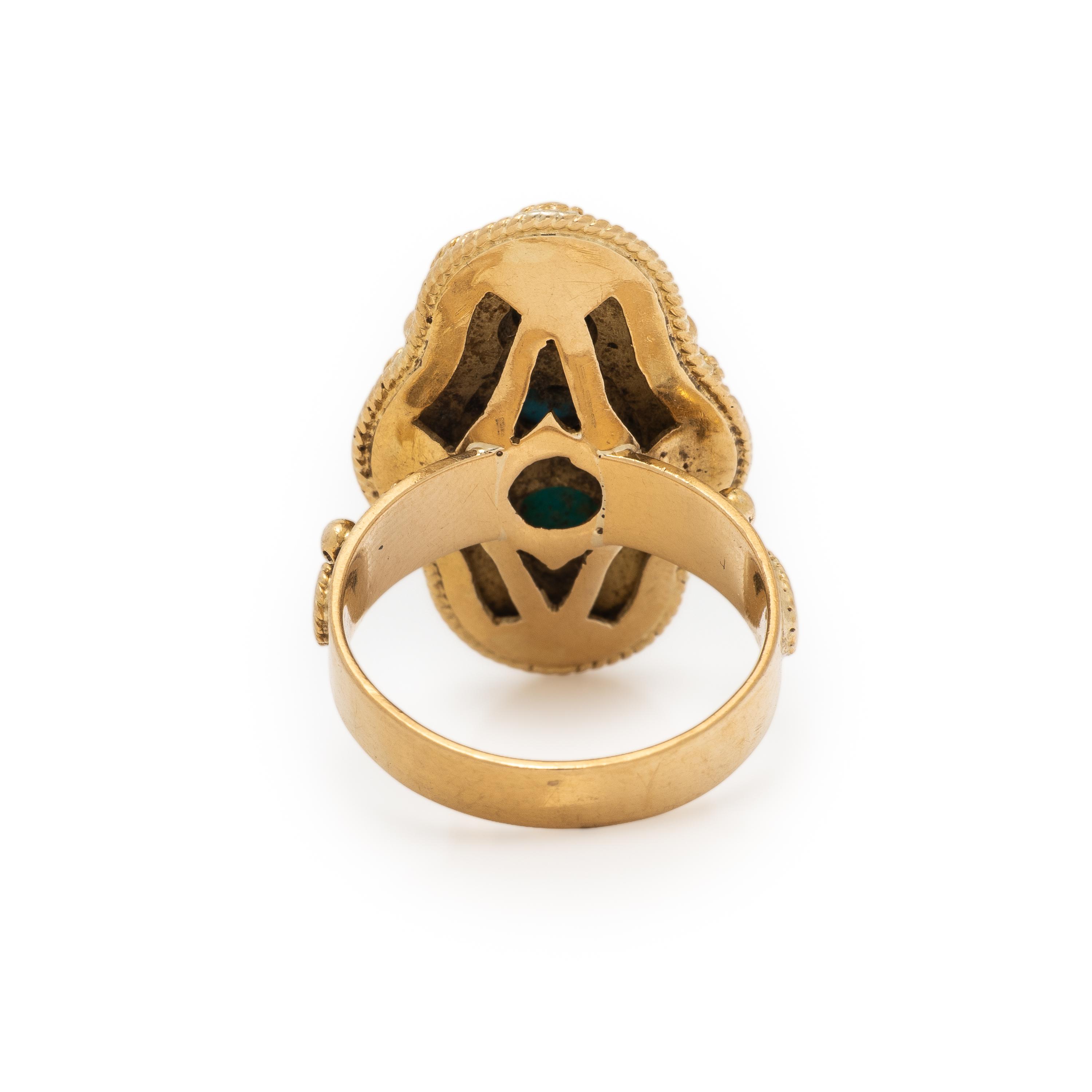 Turquoise and Yellow Gold Ring