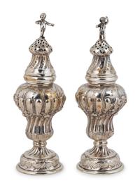 A Pair of German .800 Silver Muffineers — Unkown Maker, Late 19th Century