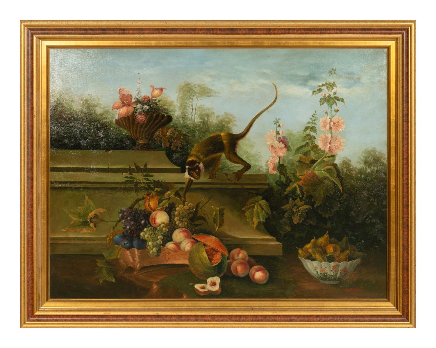Still Life with Monkey, Fruit and Flowers