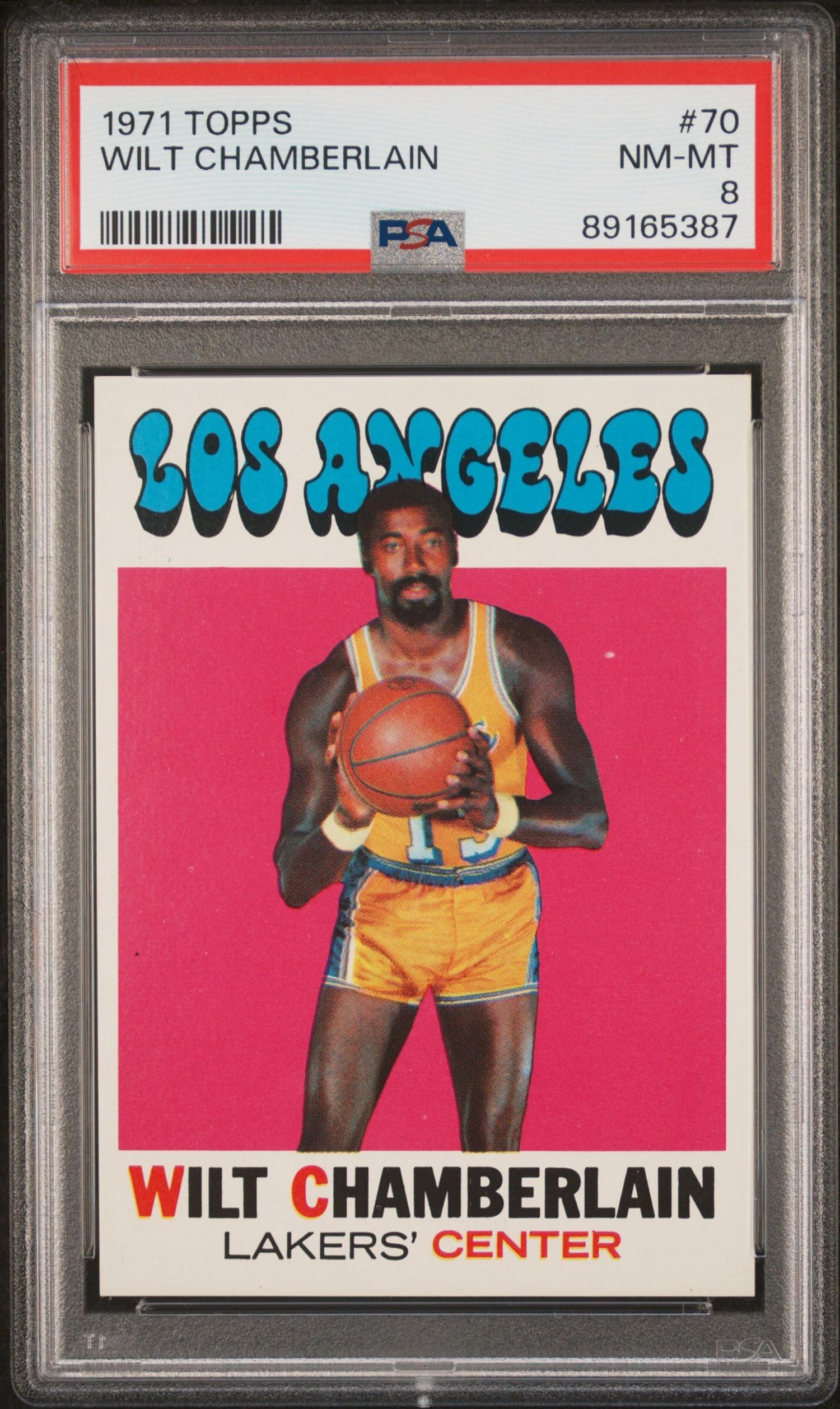 A 1971 Topps Wilt Chamberlain Basketball Card No. 70 (PSA 8 NM-MT)