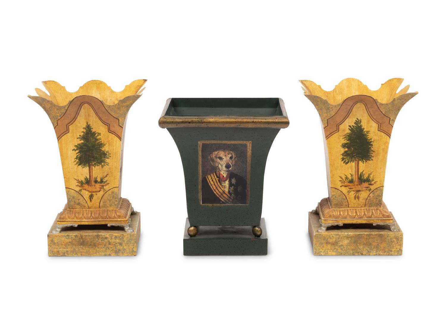 Three Tôle Jardinières