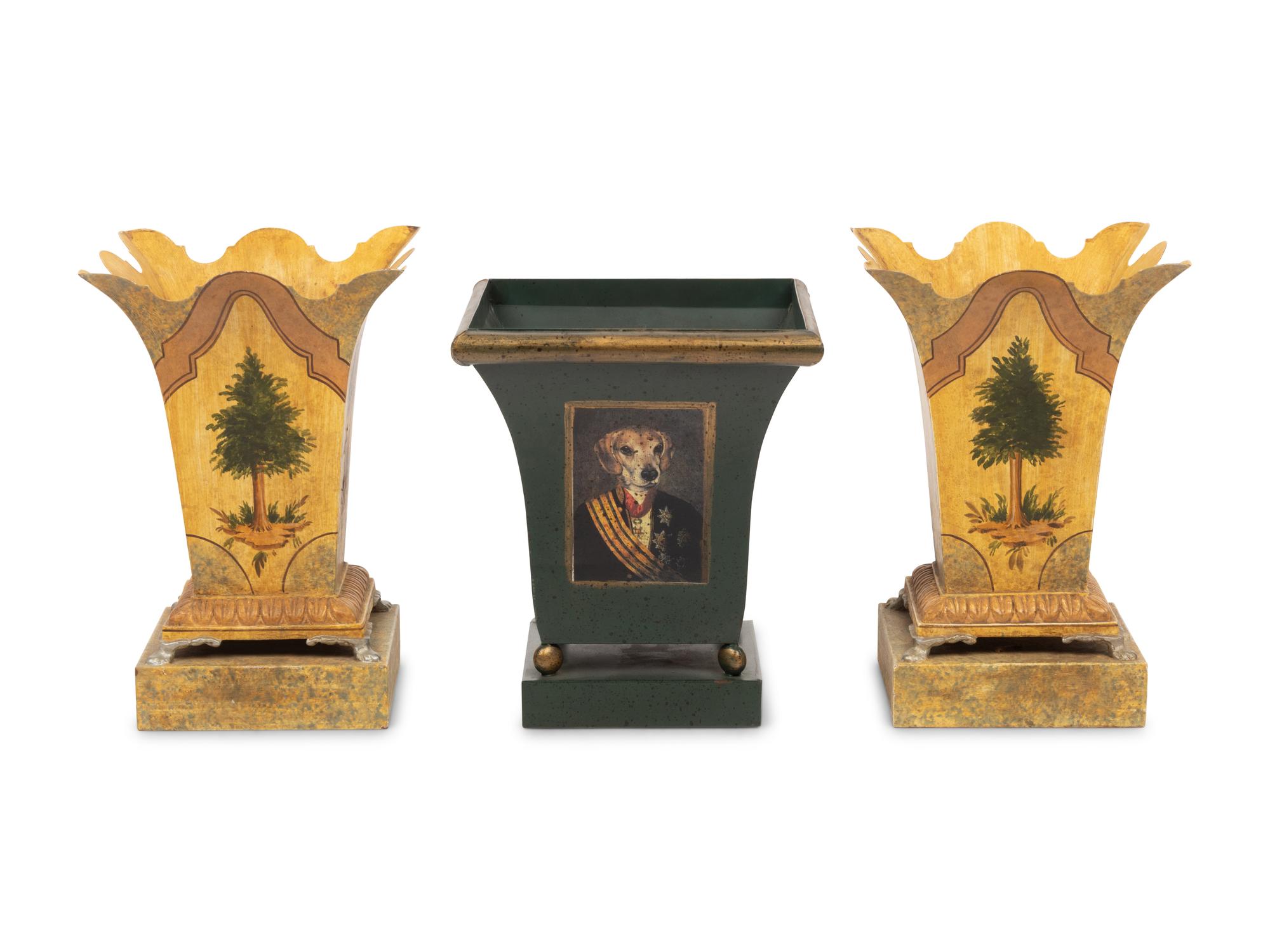 Three Tôle Jardinières