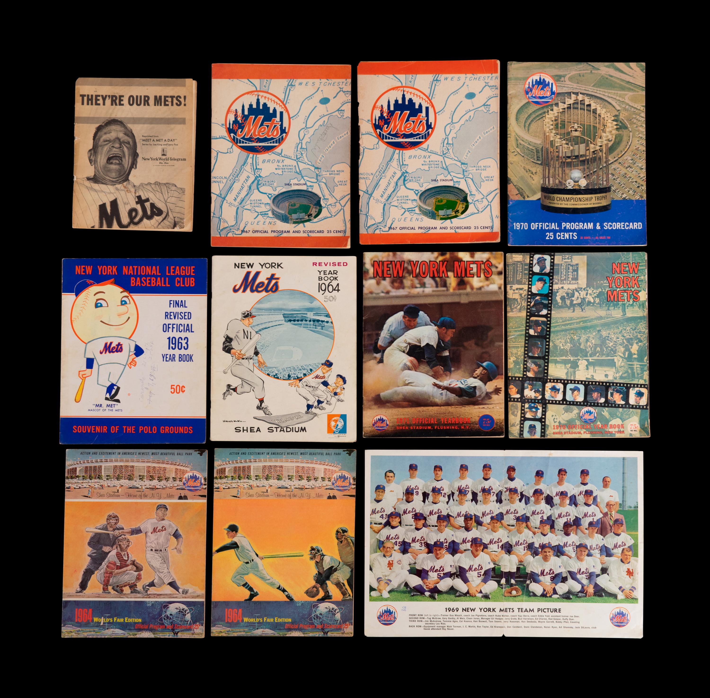 A Group of New York Mets Baseball Cards Ephemera and Signed Autographs