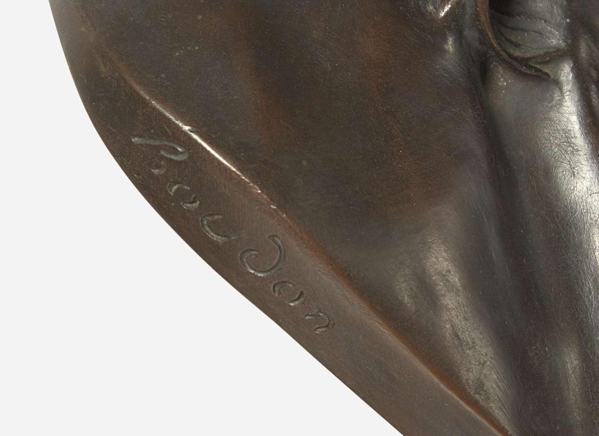 After Jean-Antoine Houdon (French, 1741-1828), Patinated bronze bust of Benjamin Franklin (1706-1790), cast by Ferdinand Barbedienne Fondeur (French, 1810-1892), Paris, France