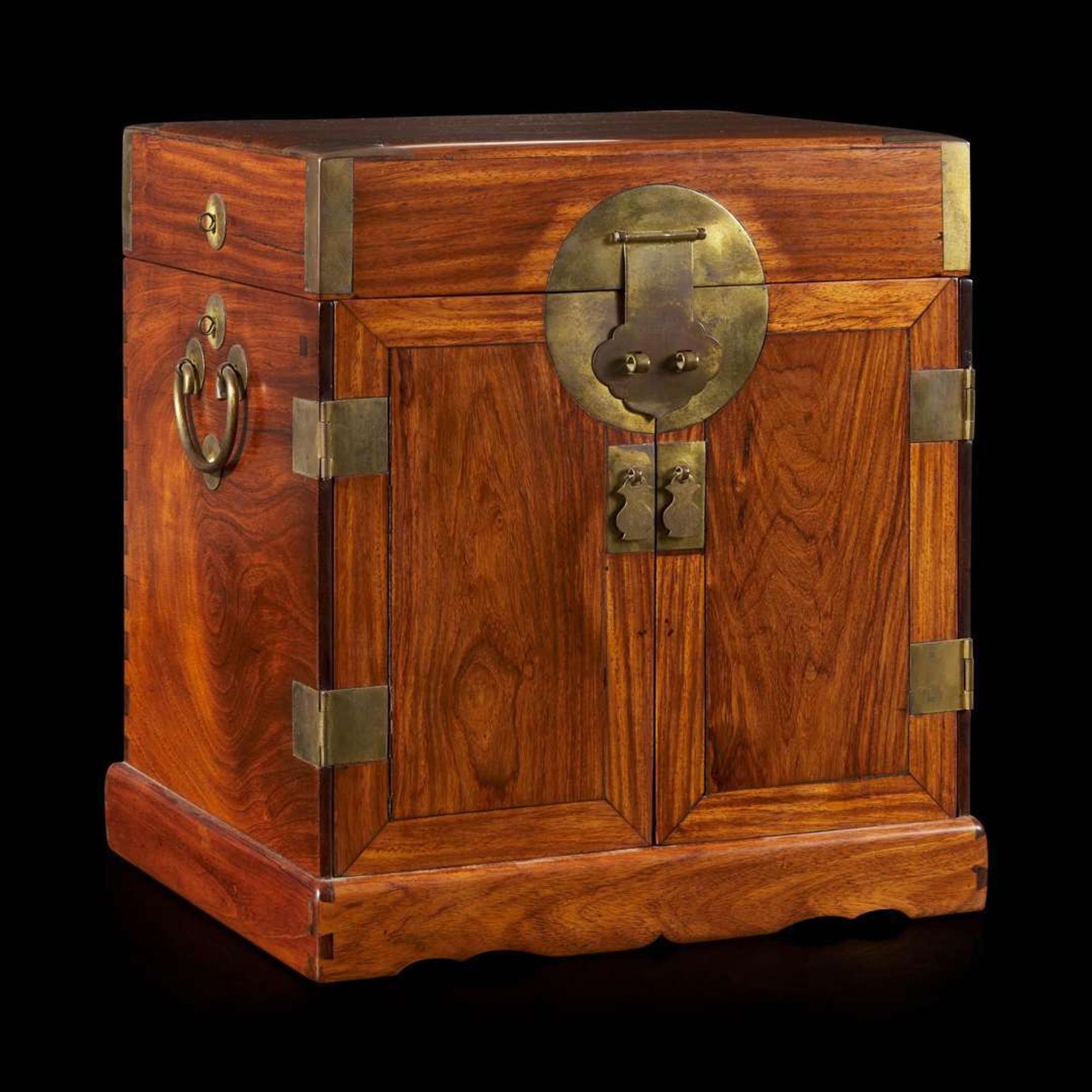 A Chinese huanghuali scholar's chest, Guanpixiang 黄花梨官皮箱 18th Century ????