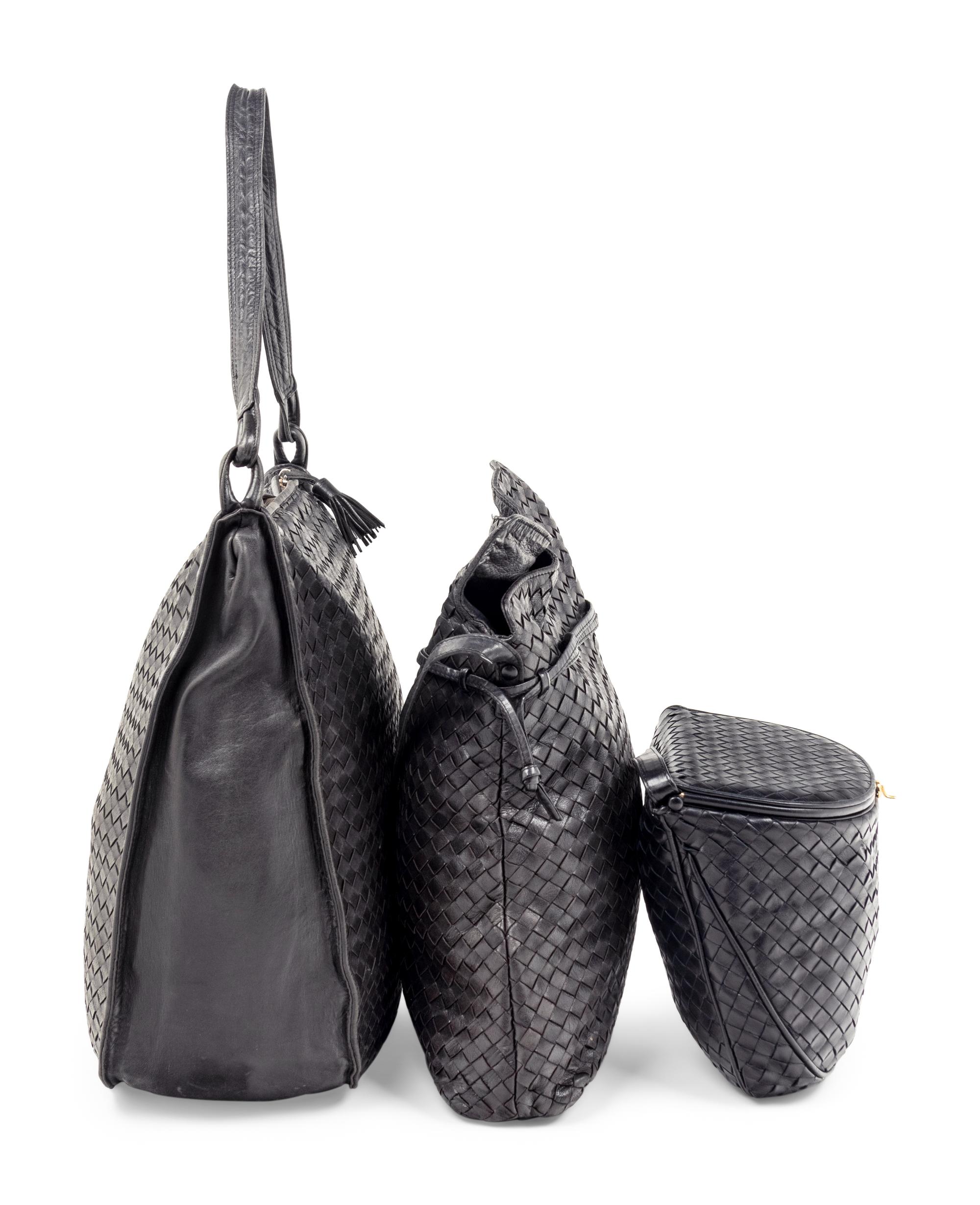 Three Bottega Veneta Leather Intrecciato Bags