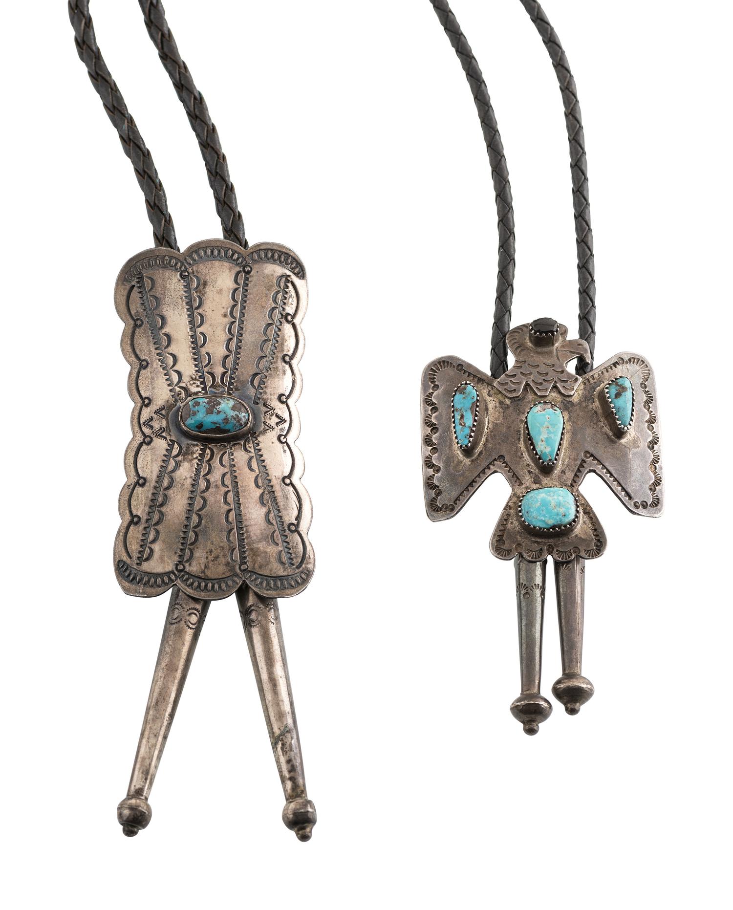 Navajo Silver and Turquoise Bolo Ties