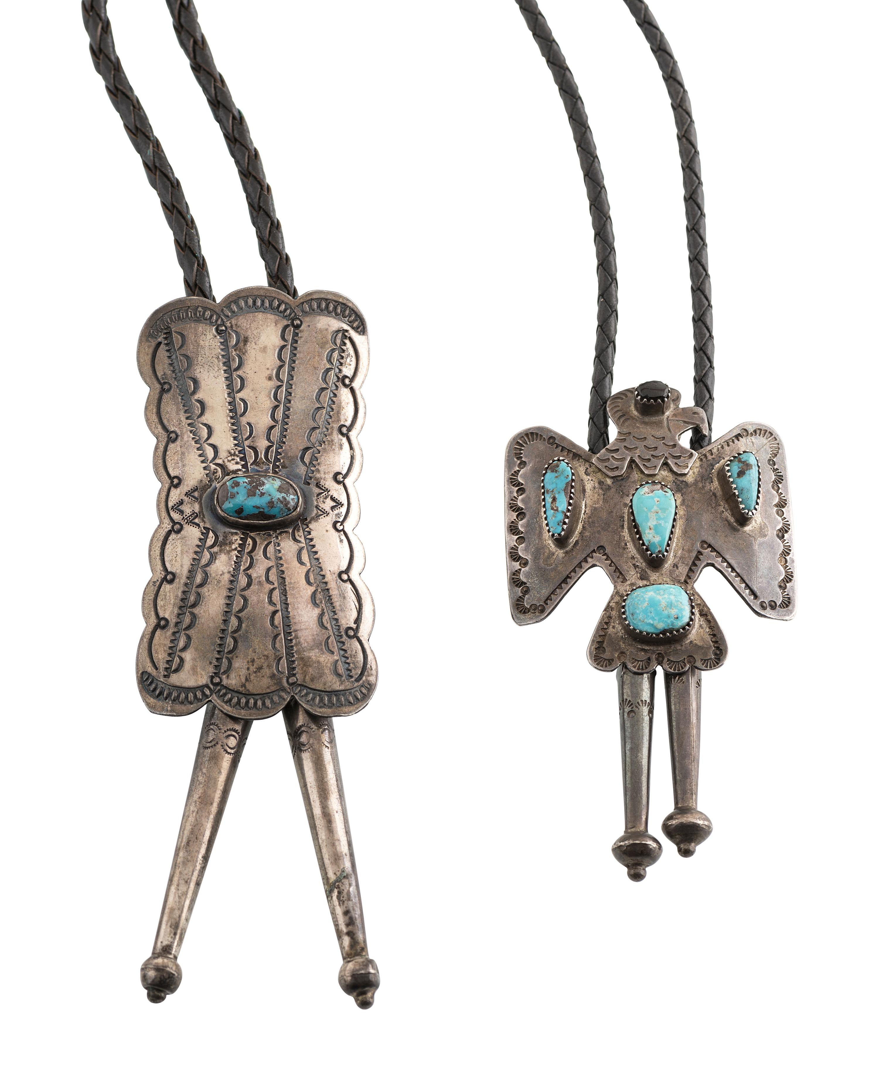 Navajo Silver and Turquoise Bolo Ties