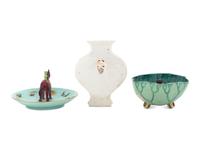 Three Chinese Famille Rose Porcelain Articles