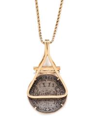 A Yellow Gold and Colonial Mexico Coin Pendant/Necklace,