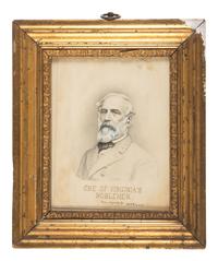 [LEE, Robert E. (1807-1870)]. Ink and watercolor portrait of Robert E. Lee made for Confederate officer & Virginia lawyer Daniel B. Lucas.