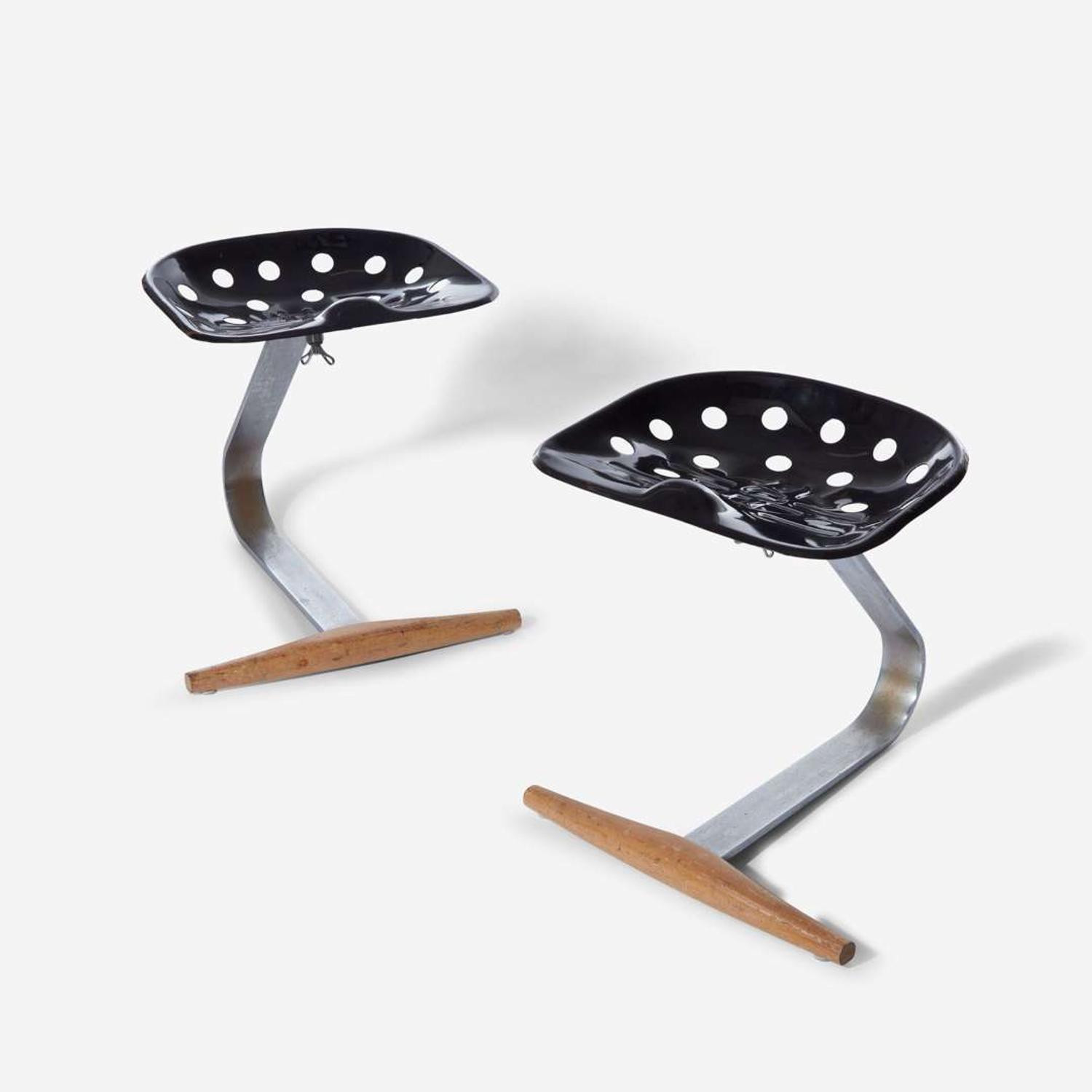 Achille and Pier Giacomo Castiglioni A Pair of "Mezzadro" stools, Zanotta, Italy, designed 1957, the present lot circa 1970s