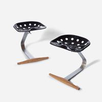 Achille and Pier Giacomo Castiglioni A Pair of "Mezzadro" stools, Zanotta, Italy, designed 1957, the present lot circa 1970s