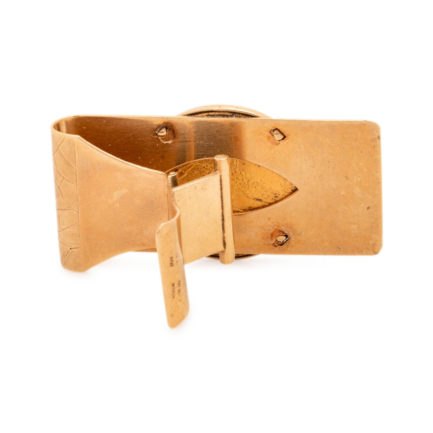 YELLOW GOLD AND US $20 LIBERTY COIN MONEY CLIP