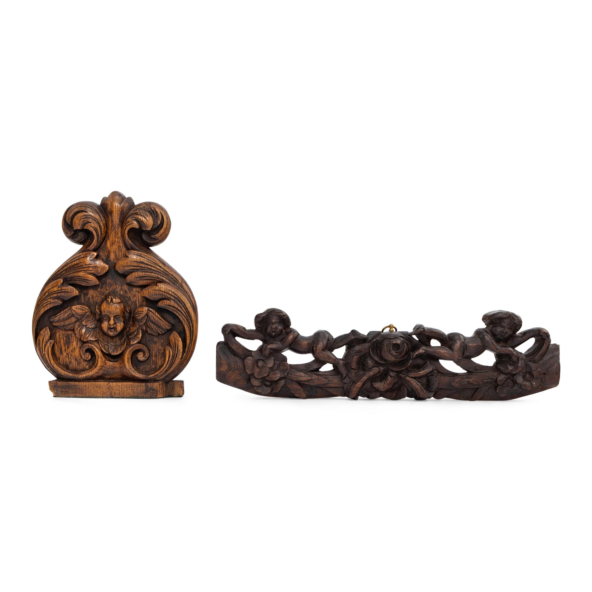 Two English Carved Wood Articles