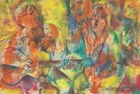 Joseph Wolins (American, 1915-1999) — Guitarist and Singers , 1970
