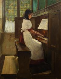 Gotthardt Johann Kuehl, (German, 1850-1915), The Little Organist