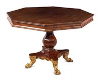 A Regency Parcel-Gilt Walnut Center Table
