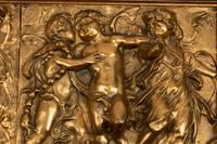 Two Italian Gilt-Bronze Plaques Depicting A Procession of Cupids